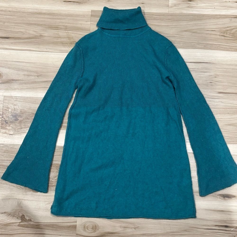Soft Surroundings Cashmere Silk Blend Teal Tunic Sweater Women’s Medium